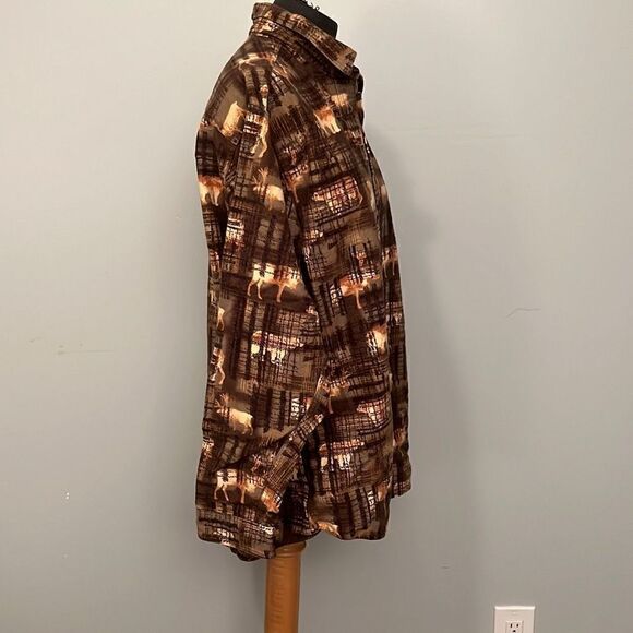 Cabela's Women’s Bear & Moose Print Flannel Button-Up Shirt - Picture 6 of 10